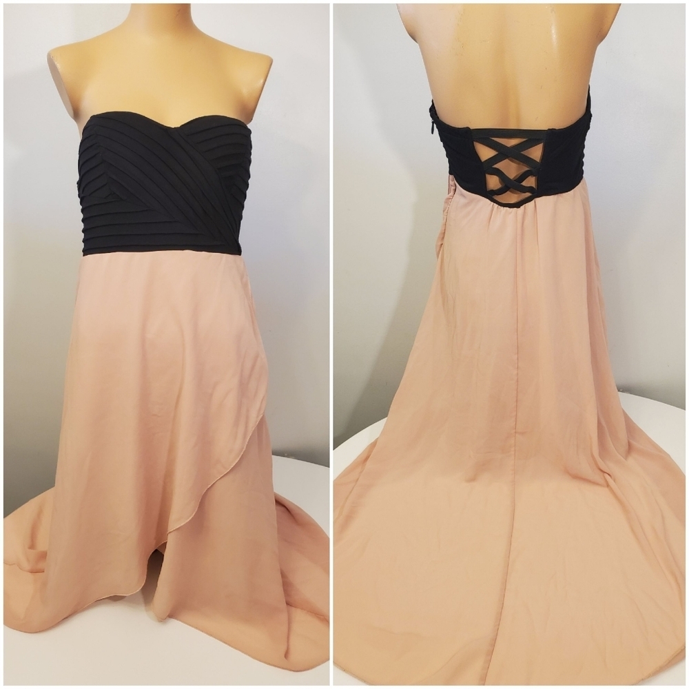 NWOT Beautiful Casting High-Low Strapless Dress